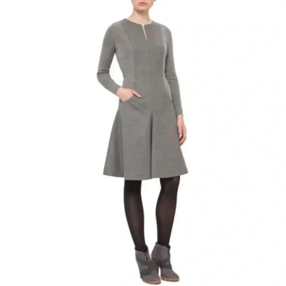 Akris Punto gray wool fit and flare dress 6 - Picture 1 of 7